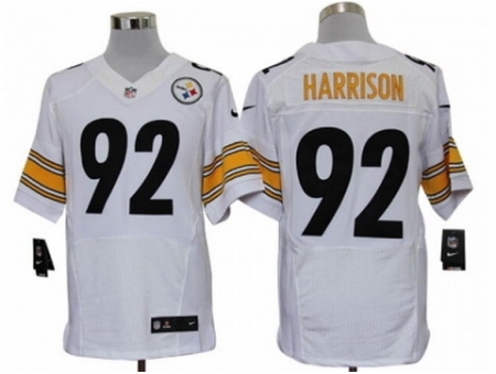 Nike Pittsburgh Steelers 92 James Harrison White Elite NFL Jersey