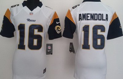 Women Nike St. Louis Rams 16 Danny Amendola White Nike NFL Jersey