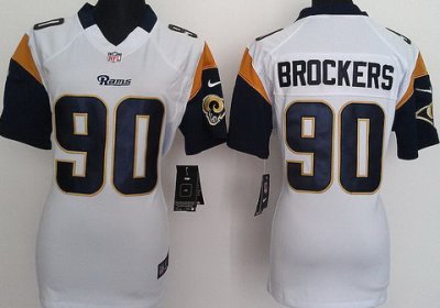 Women Nike St. Louis Rams #90 Brockers White Nike NFL Jersey