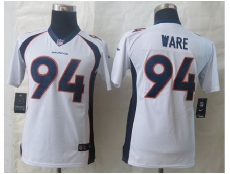 Nike Youth Denver Broncos #94 Ware White Jerseys