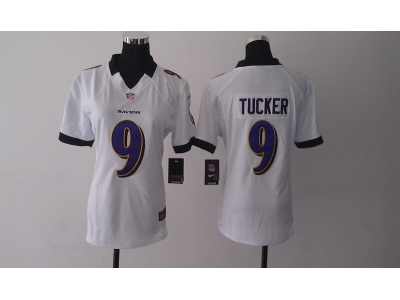 Nike Women Baltimore Ravens #9 Tucker white jerseys