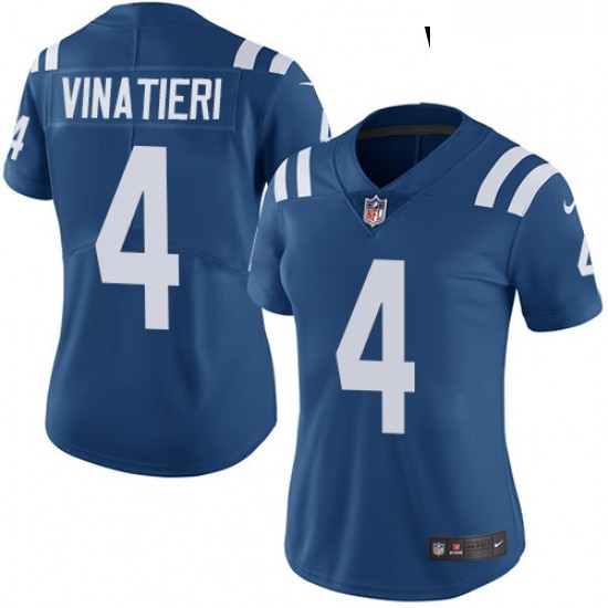 Womens Nike Indianapolis Colts 4 Adam Vinatieri Royal Blue Team Color Vapor Untouchable Limited Play