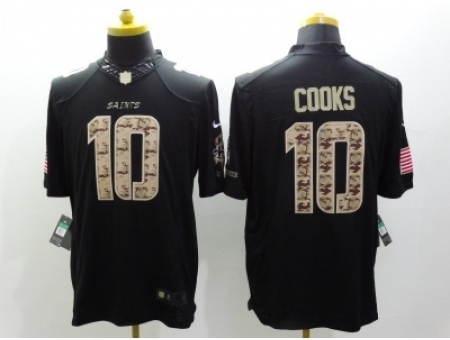 Nike New Orleans Saints 10 Brandin Cooks Black Limited Salute to Service NFL Jersey