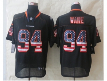 Nike Denver Broncos 94 DeMarcus Ware Black Elite USA Flag Fashion NFL Jersey