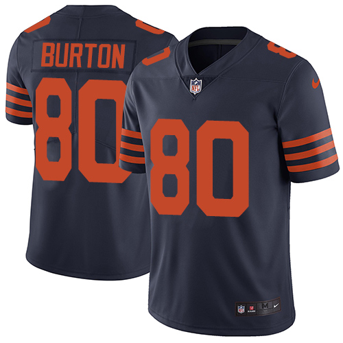 Nike Bears #80 Trey Burton Navy Blue Alternate Men Stitched NFL Vapor Untouchable Limited Jersey