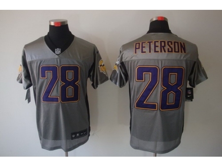 Nike Minnesota Vikings 28 Adrian Peterson Grey Elite Shadow NFL Jersey