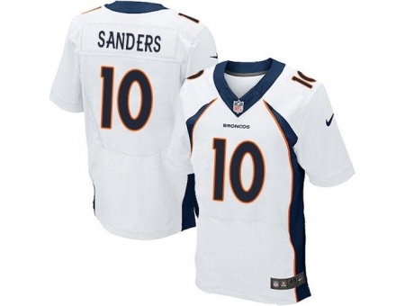 Nike Denver Broncos 10 Emmanuel Sanders White Elite NFL Jersey