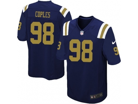 Nike New York Jets 98 Quinton Coples Blue Game Alternate NFL Jersey