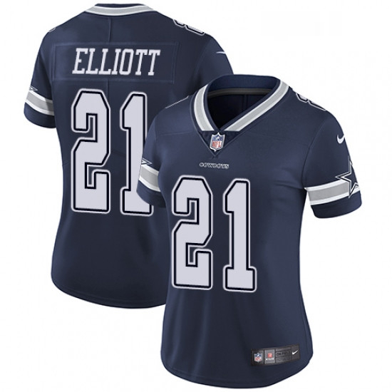 Womens Nike Dallas Cowboys 21 Ezekiel Elliott Navy Blue Team Color Vapor Untouchable Limited Player 