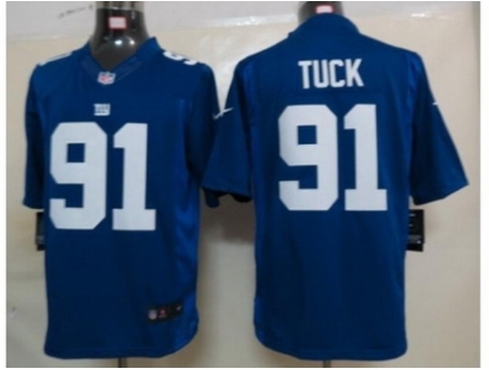 Nike New York Giants 91 Justin Tuck Blue Limited NFL Jersey