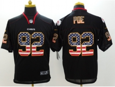 Nike Kansas City Chiefs 92 Dontari Poe Black Elite USA Flag Fashion NFL Jersey