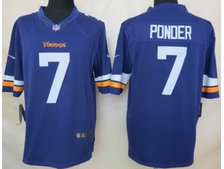 Nike Minnesota Vikings 7 Christian Ponder Purple Limited NFL Jersey