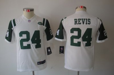 Nike Youth New York Jets #24 Revis White Limited Jerseys