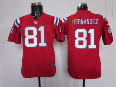 Nike Youth NFL New England Patriots #81 Aaron Hernandez red jerseys