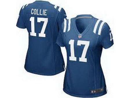 Women Nike Indianapolis Colts 17 Austin Collie Blue NFL Jerseys