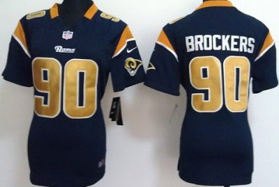 Women Nike St. Louis Rams #90 Brockers Blue Nike NFL Jersey