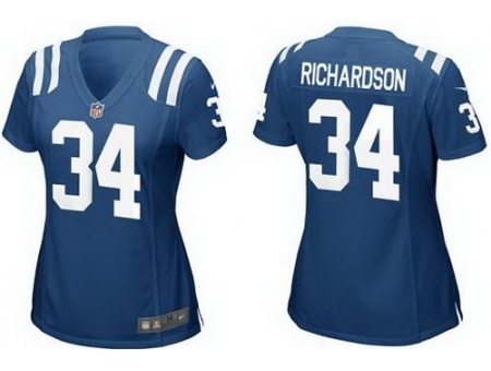 Women Nike Indianapolis Colts 34 Trent Richardson Blue NFL Jersey