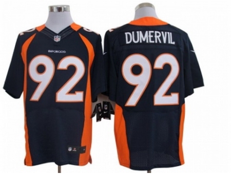 Nike Denver Broncos 92 Elvis Dumervil Blue Elite NFL Jersey