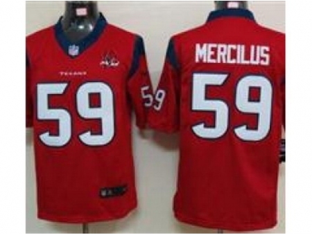 Nike Houston Texans 59 Whitney Mercilus red Limited W 10th Patch NFL Jersey