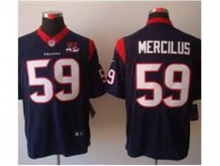 Nike Houston Texans 59 Whitney Mercilus Blue Limited W 10th Patch NFL Jersey