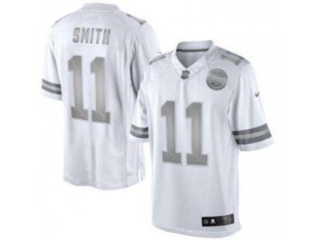 Nike Kansas City Chiefs 11 Alex Smith White Limited Platinum NFL Jersey