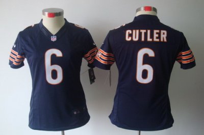 Women Nike Chicago Bears 6 Cutler Blue[Women's NIKE LIMITED Jersey]