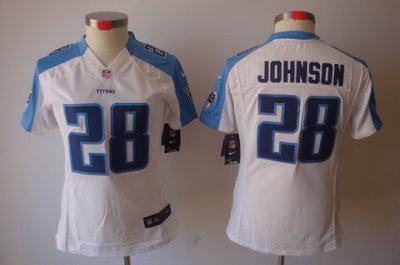 Women NFL Tennessee Titans #28 Chris Johnson white Color[NIKE LIMITED Jersey]