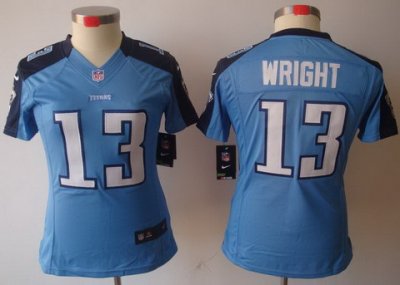 Women Nike Tennessee Titans 13# Kendall Wright Light Blue Game LIMITED NFL Jerseys