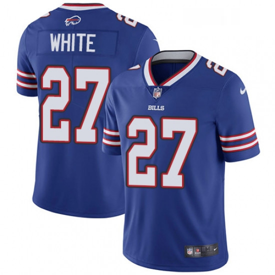 Mens Nike Buffalo Bills 27 TreDavious White Royal Blue Team Color Vapor Untouchable Limited Player N