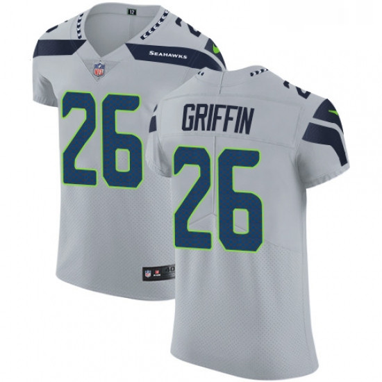 Mens Nike Seattle Seahawks 26 Shaquill Griffin Grey Alternate Vapor Untouchable Elite Player NFL Jer