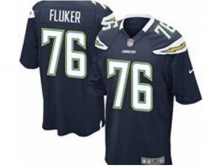 Nike San Diego Chargers 76 D.J. Fluker Dark Blue Game NFL Jersey