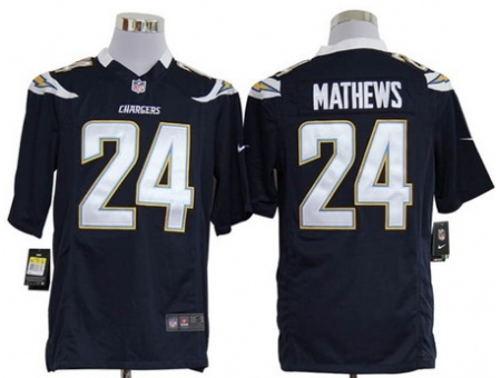 Nike San Diego Chargers 24 Ryan Mathews Dark Blue Game NFL Jersey