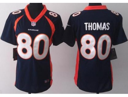 Women Nike Denver Broncos 80 Julius Thomas Blue Jerseys 2013