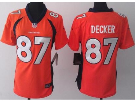 Women Nike Denver Broncos 87 Eric Decker Orange Jerseys 2013