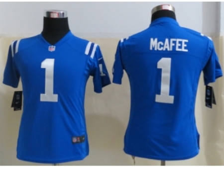 Nike Women Indianapolis Colts #1 Mcafee Blue Jerseys