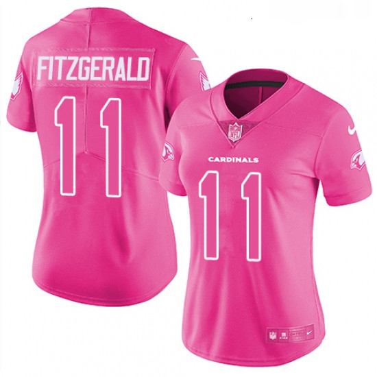 Womens Nike Arizona Cardinals 11 Larry Fitzgerald Limited Pink Rush Fashion NFL Jersey