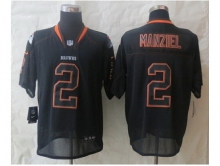 Nike cleveland browns 2 Johnny Manziel black Elite lights out NFL Jersey