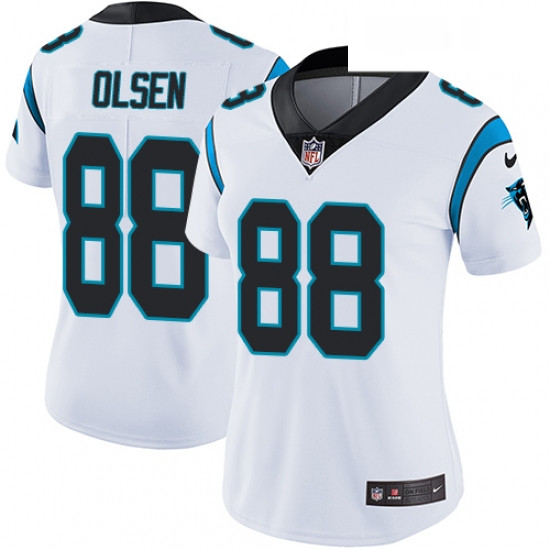 Womens Nike Carolina Panthers 88 Greg Olsen White Vapor Untouchable Limited Player NFL Jersey