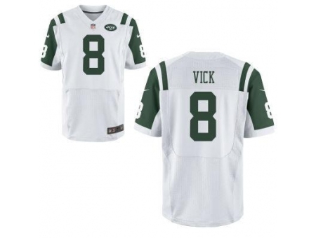 Nike New York Jets 8 Michael Vick White Elite NFL Jersey