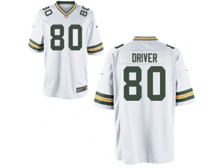 Nike Green Bay Packers 80 Donald Driver white Game NFL Jersey