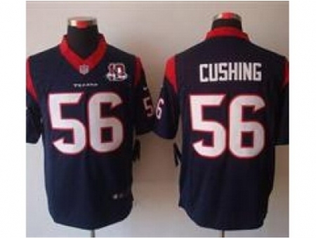 Nike Houston Texans 56 Brian Cushing Blue Limited W 10th Patch NFL Jersey