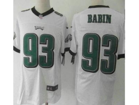 Nike Philadelphia Eagles 93 Jason Babin White Elite NFL Jersey