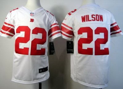 Youth Nike New York Giants 22 Wilson White Nike NFL Jerseys