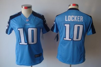 Women NFL Tennessee Titans #10 Jake Locker Blue Color[NIKE LIMITED Jersey]