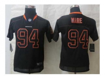 Youth Nike Denver Broncos #94 Ware black jerseys[Elite lights out]