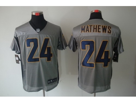 Nike San Diego Chargers 24 Ryan Mathews Grey Elite Shadow NFL Jersey