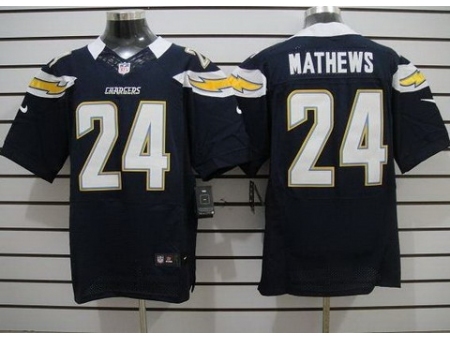 Nike San Diego Chargers 24 Ryan Mathews Dark Blue Elite NFL Jersey