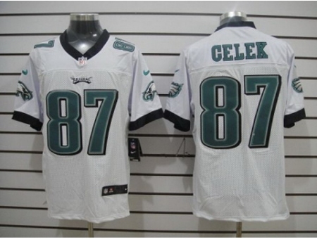 Nike Philadelphia Eagles 87 Brent Celek White Elite NFL Jersey