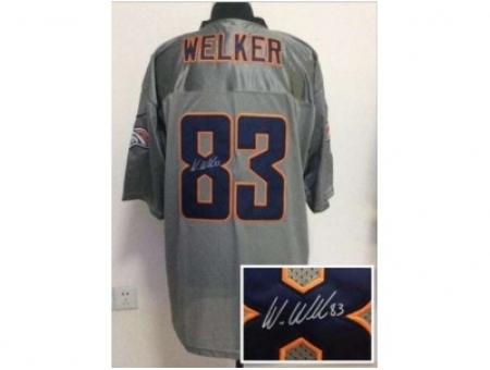 Nike denver broncos 83 Wes Welker grey Elite shadow signature NFL Jersey