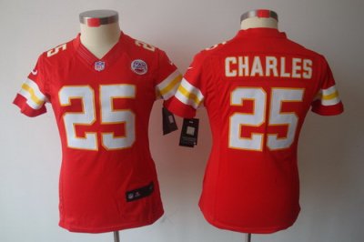 Women Nike Kansas City Chiefs #25 Charles Red Color[LIMITED Jersey]